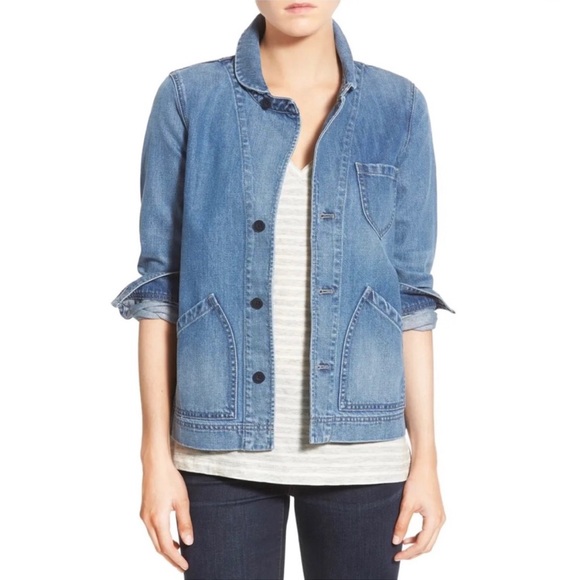 Madewell Joshua Tree Stretch Denim Jean Chore Jacket Blazer Blue XS